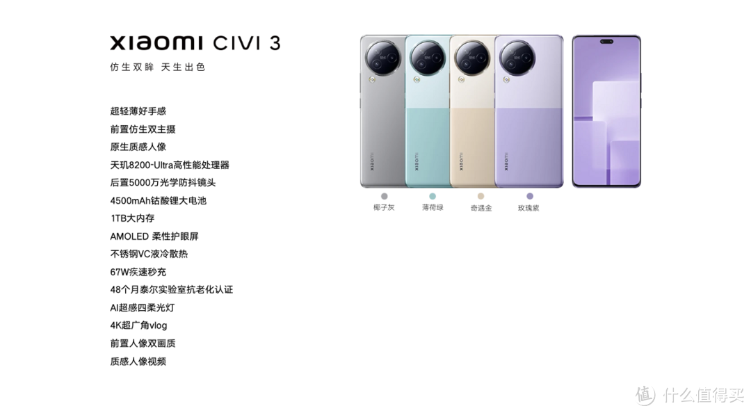 网传 | 小米Civi 4 手机曝光：搭载骁龙 8 系强芯、徕卡影像加持、金属中框设计