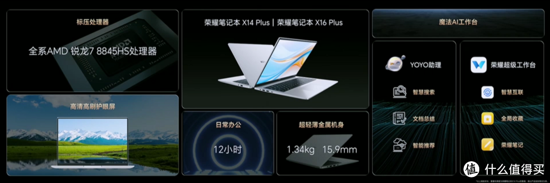 荣耀还发布 X14 Plus 和 X16 Plus 笔记本，AMD 锐龙标压处理器、支持 AI